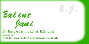 balint jani business card